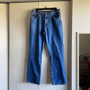 Vintage Rigid Denim Straight Leg Jeans